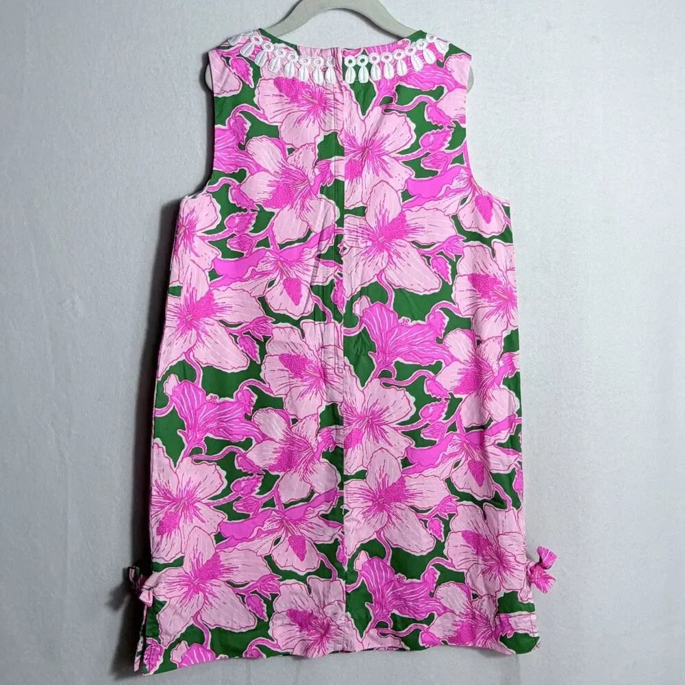 Lilly Pulitzer Kelly Green Hibis Kiss Floral Classic Shift Dress Girl's Size 10